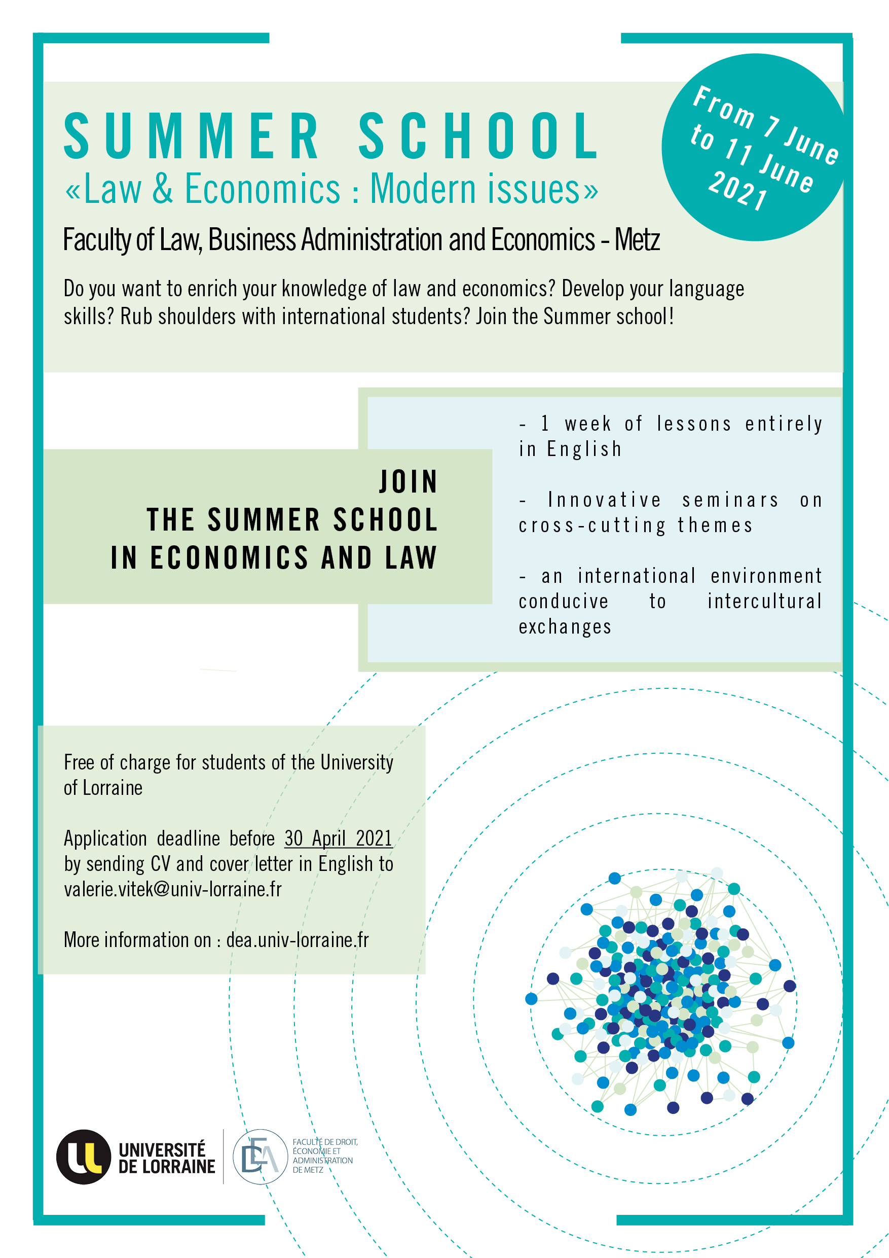 Affiche de la 2e édition de la summer school Metz