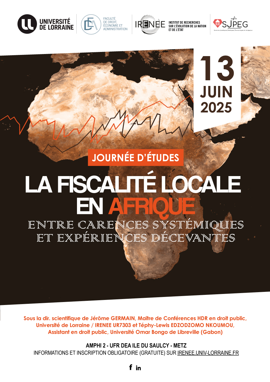 Journée d'études : la fiscalité locale en Afrique entre carences systémiques et expériences décevantes