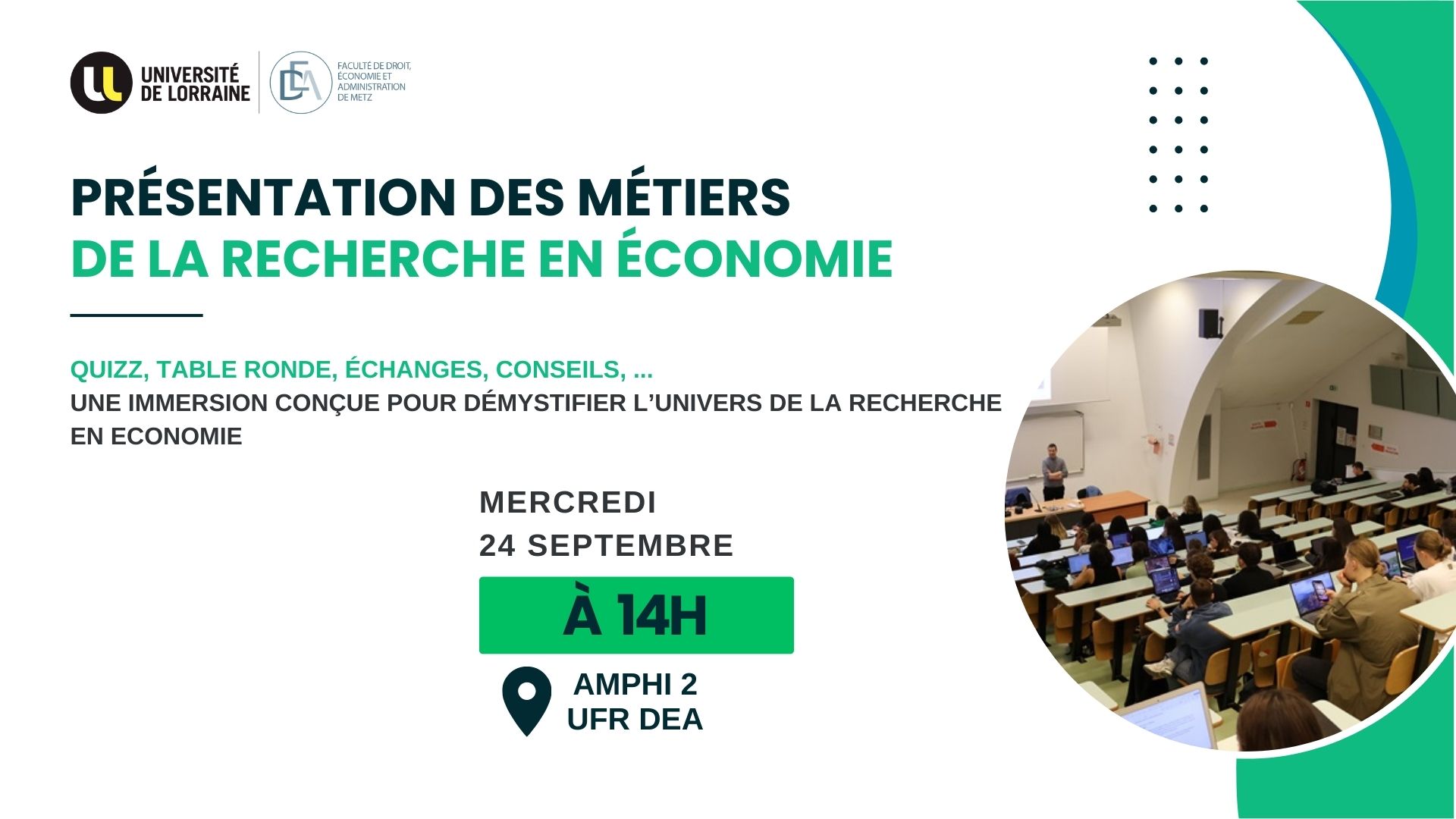 présentation des métiers de la recherche en économie 2025