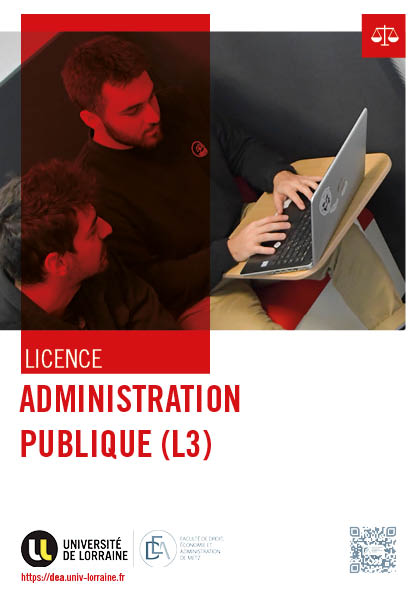 Première de couverture de la brochure de la licence administration publique