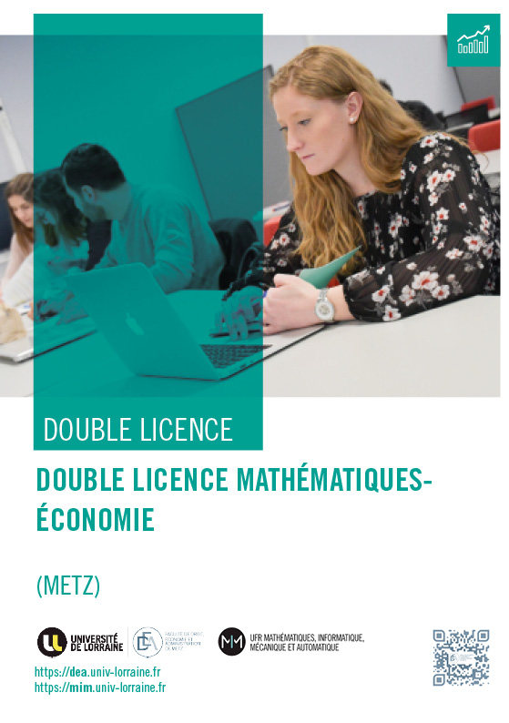 Première page de la  brochure de la double licence économie-mathématiques