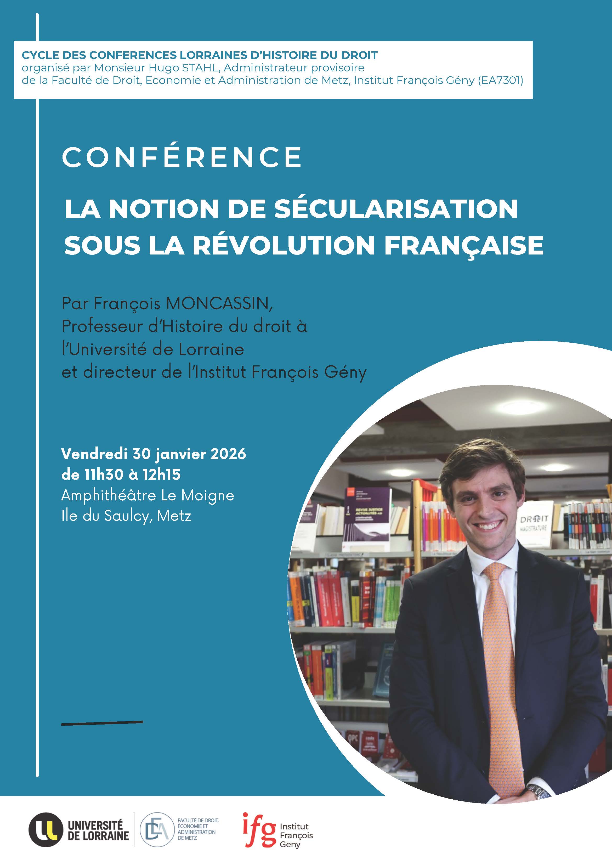 Conférence de François MONCASSIN, professeur d'histoire du droit