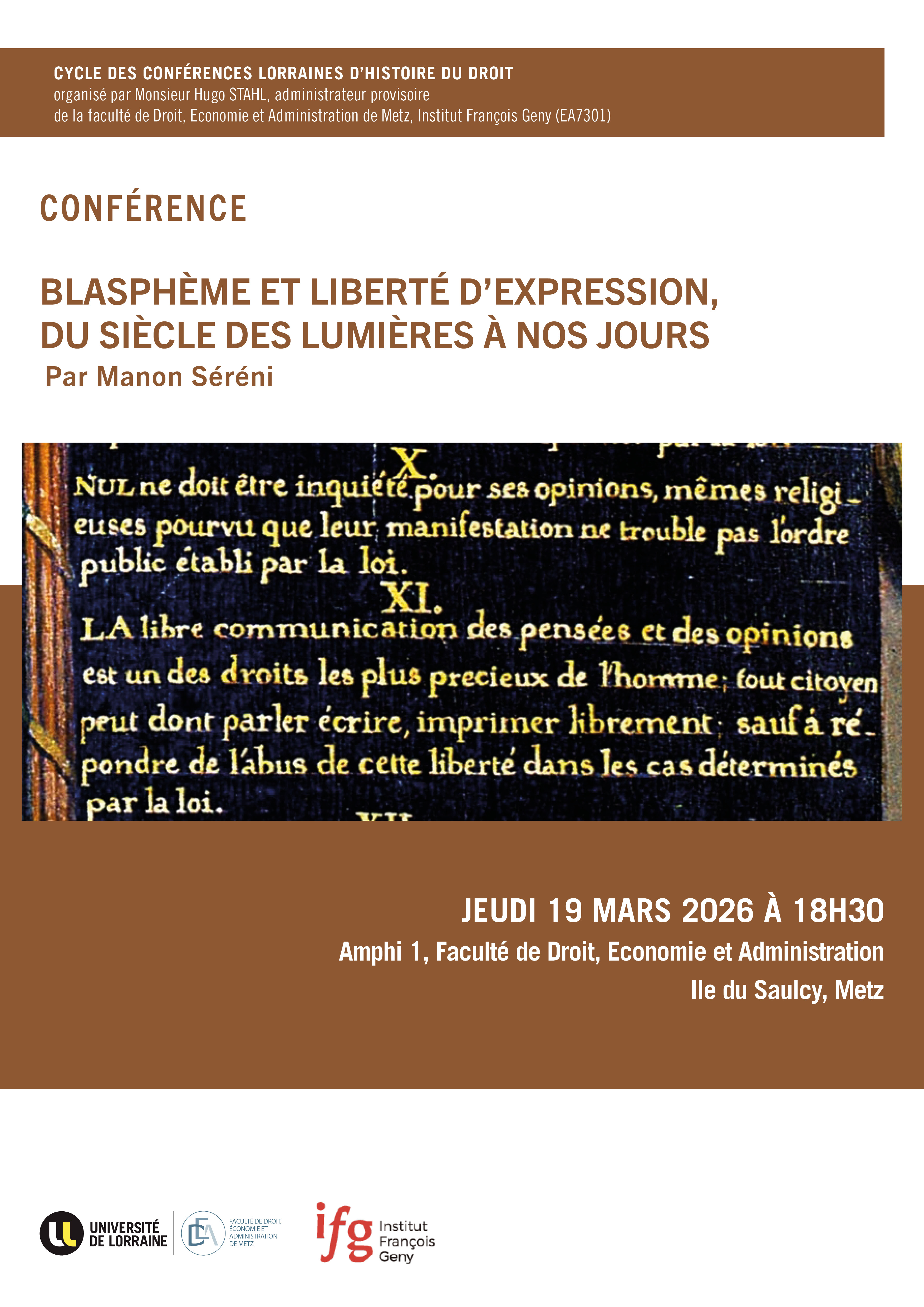 Blasphème et liberté d'expression affiche 2026