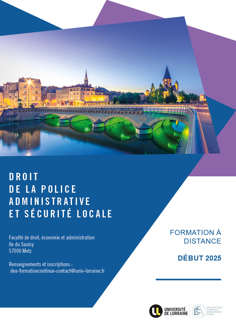 Droit de la police administrative et sécurité locale formation