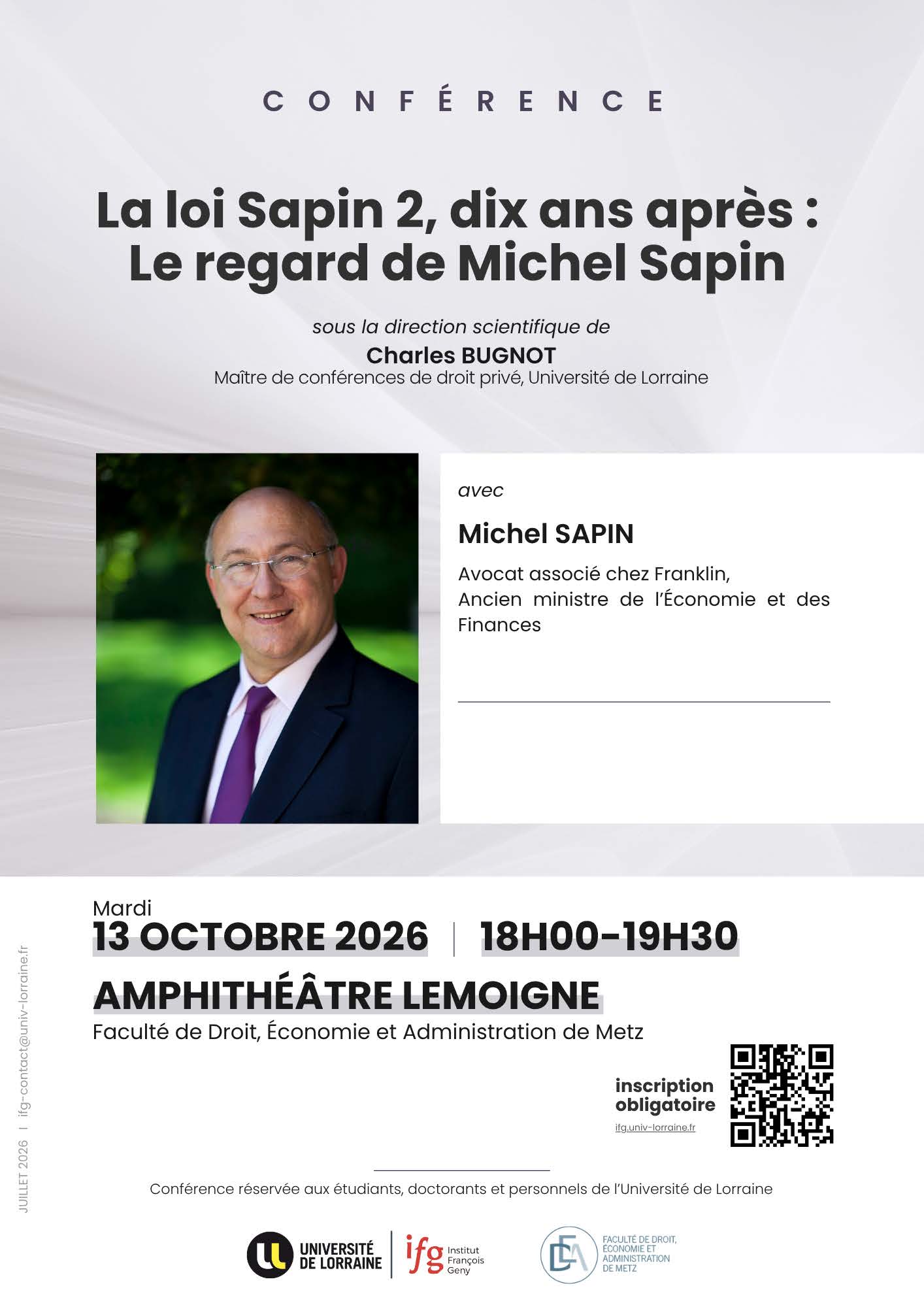 Conférence avec Michel SAPIN